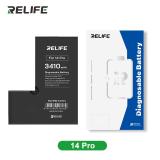 RELIFE BATTERIA DE GRANDE CAPACITA (3410 mAh) PER APPLE IPHONE 14 PRO 6.1 (DIAGNOSTICABILE BATTERIA NON È NECESSARIA LA SALDATURA CAVO BATTERIA ORIGINALE NESSUN MESSAGGIO "PARTE SCONOSCIUTA") (RICHIEDE AGGIORNAMENTO ALL'ULTIMA VERSIONE)