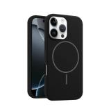 CUSTODIA CELLULARE DI SILICONE LIQUIDO + MAGNETICO PER APPLE IPHONE 16 PRO NERO