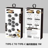 100W CAVO DATI INTRECCIATO DOPPIO TYPE-C / USB-C A TYPE-C / USB-C CON DISPLAY DIGITALE A RICARICA RAPIDA NERO 1M