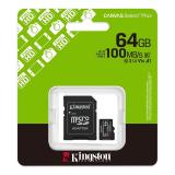 KINGSTON CANVAS SELECT PLUS SDCS3/64GB MICRO SD FLASH CARD VELOCITÀ DI LETTURA 100MB/S