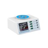 WLX-X9M 9 IN 1 无线充电 / 多口充电器 带LCD显示 (4 USB / 2 PD 20W / PD 30W / PD 45W) 白色