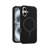 FUNDA DE SILICONA LIQUIDA + MAGNETIC PARA APPLE IPHONE 16 NEGRO