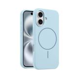 FUNDA DE SILICONA LIQUIDA + MAGNETIC PARA APPLE IPHONE 16 AZUL