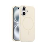 FUNDA DE SILICONA LIQUIDA + MAGNETIC PARA APPLE IPHONE 16 BLANCO