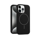 CUSTODIA CELLULARE DI SILICONE LIQUIDO + MAGNETICO PER APPLE IPHONE 15 PRO NERO