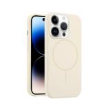 FUNDA DE SILICONA LIQUIDA + MAGNETIC PARA APPLE IPHONE 14 PRO BLANCO