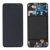 PANTALLA TACTIL + DISPLAY LCD DISPLAY COMPLETO + MARCO PARA SAMSUNG GALAXY A20 A205F NEGRO PANTALLA SERVICE PACK + MARCO (NO ORIGINAL)