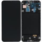 DISPLAY LCD + PANTALLA TACTIL DISPLAY COMPLETO + MARCO PARA SAMSUNG GALAXY A30 A305F NEGRO ORIGINAL (SERVICE PACK) (ENSAMBLADO)
