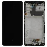 PANTALLA TACTIL + DISPLAY AMOLED DISPLAY COMPLETO + MARCO PARA SAMSUNG GALAXY A42 5G A426B NEGRO ORIGINAL (SERVICE PACK) (ENSAMBLADO)