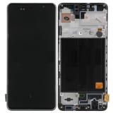 DISPLAY LCD + PANTALLA TACTIL DISPLAY COMPLETO + MARCO PARA SAMSUNG GALAXY A51 A515F NEGRO ORIGINAL (SERVICE PACK) (ENSAMBLADO)