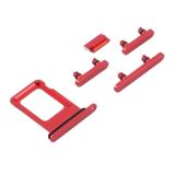 SET 4 PEZZI PORTA-SIM + TASTI VOLUME + TASTI POWER E TASTO VIBRAZIONE PER APPLE IPHONE 13 6.1 ROSSO