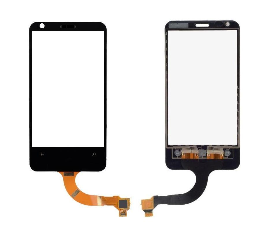 TOUCH E VETRO + COVER ANTERIORE  PER NOKIA N620 LUMIA 620 COLORE NERO